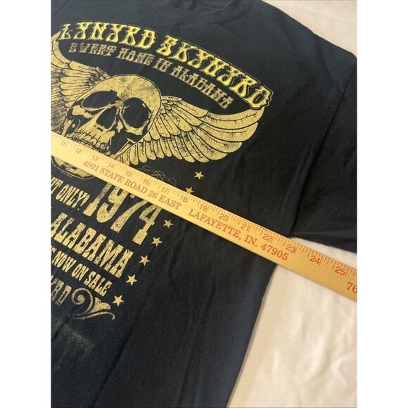 Lynyrd Skynyrd Alabama 1974 Music Rock Band Skull Wing Adult T Shirt Large Black - Picture 4 of 8